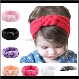 Hair Aessories Baby, Maternity1piece Miękkie Solidne opaski dla Dzieci Dziewczyny Cross Turban Handmade Bow Nowe Wrap Szeroką Głowy Wrap Elastyczne Hairbands B