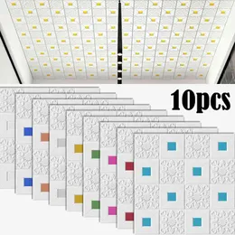 10 قطع 3d ستيريو ملصقات الحائط ذاتية اللصق الديكور السقف ملصقا لوحات السقف رغوة خلفيات غرفة المعيشة نوم منزل المنزل 210615