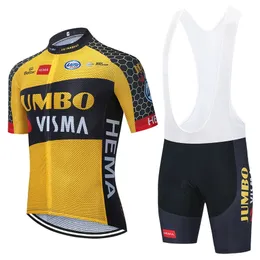 Ny 2021 Jumbo Cykling Team Jersey Bike Shorts Kläder MTB Ropa Sommar Snabb Torkad Andningsbar Pro Cykling Maillot Culotte Wear