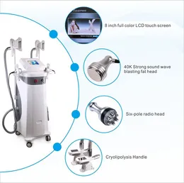 Cryolipolisis grasso congelato dimagrante ultrasuoni 40K cavitazione corpo rf rassodamento della pelle due grandi manici criogenici attrezzature di bellezza