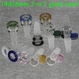 smoking glass bong bowls dry herb slide flower screen bowl for water pipes and bongs 14mm&18mm male joint size