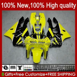 Kawasaki Ninja ZX-6R ZX600C ZX-6R 636 600CC 600 CC 94-97 CC 94-97 ZX600 ZX 6 Re ZX636 1994 1996 1997 ZX6R 94 95 96 97フェアリングキットイエロー光沢のあるBlk