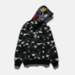 Nowy gwiaździsty niebo Black Men's A Bathing Ape Space Camo Shark Bluetie Full Zip Płaszcz Kurtka