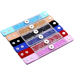 Wide Band PU Leather Snaps Bracelet Jewelry fit 18mm Ginger Snap Buttons Chunk Punk Charm Wristband