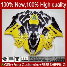 Nadwozie do Kawasaki Ninja ZX 636 600 CC ZX600 ZX-636 ZX-600 Motocykl błyszczący Żółty korpus 10NO.191 ZX 6R 600CC 6 R ZX6R 07 08 ZX-6R ZX600C 2008 ZX636 07-08 Zestaw targowy