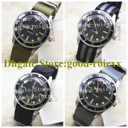 Men Wristwatches 4 Colors Men's Vintage Watch Mens Crown No Date Rotating Alloy Bezel Special Black Fabric Men Sport 14060 Wristwatches