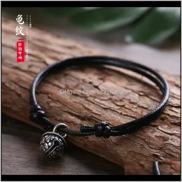 Perline, Strands Braccialetti Dlenge Delivery 2021 LOULEUR COREAN RED RED ROPE String Bell for Men Coupes Girls Lucky Thread Thread Bracciale fai -da -te Jewe