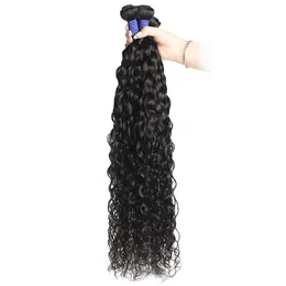 Ishow Norek Brazylijski Proste Loose Deep Water Human Włosów Wiązki Curly Water Extensions Peruwiański Ciało Weave Wefts for Women All Ages Jet Black