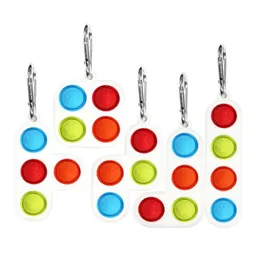 Novelty Figet Simpel Dimpel Pendants Toy Tetris Push Bubble Silicone Keychain Decompression Toys Adult Children's Relieve Brinquedos