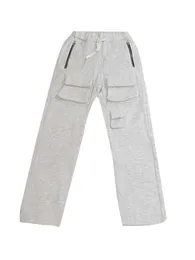 Herrbyxor Hög Street Vibe Shell Far Overaries Amerikanska Casual Multi Pocket Functional Gray Drawstry Pants
