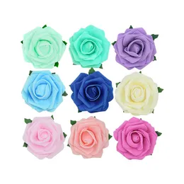 Ghirlande di fiori decorativi 10/20 pezzi Schiuma Rose artificiali Testa Decorazioni per la casa Fai da te Falso Artigianato Festival Compleanno Decorazioni per feste di matrimonio Regalo