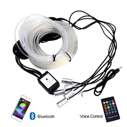 12 V 6 M Şerit RGB LED Araba İç Işıkları Ortam Lambası Kapı Koltuk Küme Dekorasyon BT / RF Kablosuz Karavan Otomobil Aksesuarları