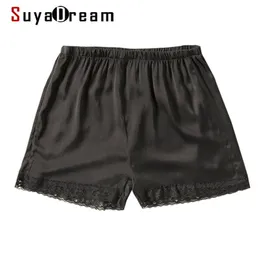 Suyadream Woman Silk Shorts Czarny 100% Koronki Naturalne Lato 210621