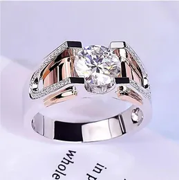 2021 Hip Hop Stones Iced Out Micro Pave Cz Stone Tennis Ring Män Kvinnor Charm Lyx med Side StonesJewelry Crystal Zircon Diamond Gold Silver Plated Wedding.a2