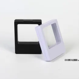 New70 * 90 * 18mm transparente Caixa de membrana de pet titular flutuante display caso brinco gemas anel jóias suspensão caixas de embalagem EWF6135