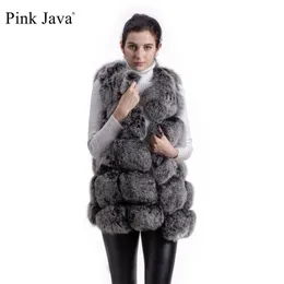 Pink Java QC8046 women winter coat real fox fur vest natural fur gilet fashion clothing ganuine fox coat fur jacket 210927