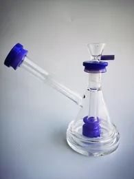Старинные алмазные фиолетовые Perc Glass Bong Водяной курительный кальян Труба 14 мм Соединение Bebbler Bubbler Oil Dab Буровые установки могут поставить логотип клиента