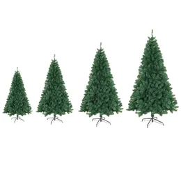 Konstgjord grön julgran 210cm med 800 tallgrenar Flamskyddande PVC-material Fir Tree Metal Julgranstativ 211104