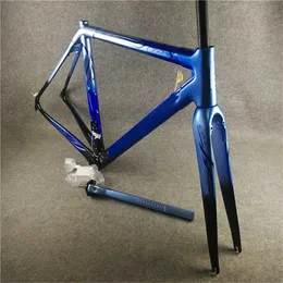 Customize Logo C64 art decor blue Black Road Carbon Bike Frames Direct mount brake 48/50/52/54cm/56cm