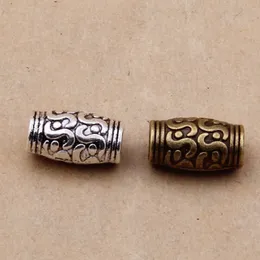 150pcs / lot grossistlegering pärlor smycken gör stort hål pärla spacer 11 * 5mm antik silver brons