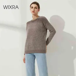 Wixra Dicke Pullover Frauen Gestrickte Rippen Pullover Langarm Casual O Neck Jumper Chenille Kleidung Herbst Winter 210922