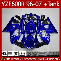 Bodys Kit för Yamaha Thundercat YZF600R YZF-600R YZF600 R CC 600R 96 97 98 99 00 01 Bodywork 86No.14 YZF600-R 02 03 04 05 06 07 600CC 1996-2007 OEM Fairing Glossy Blue Blk