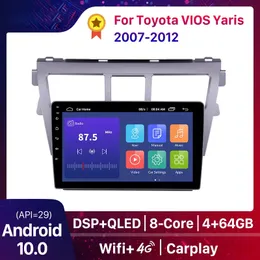 Carro DVD WiFi GPS Navegação Rádio Multimedia Player para Toyota VIOS YARIS 2007-2012 2DIN Android 10 9 polegadas