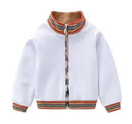 Kids designer jaquetas meninos meninas nova xadrez branco padrão algodão casual esporte casaco natal outwear jaqueta crianças boutique roupas