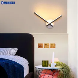 Vägglampa modern nordisk minimalistisk LED -ljus för sängen levande studierumskorridor foajé gångspegelbelysning inomhus varmt hem