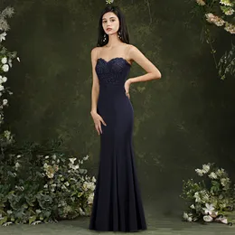 2022 Burgundia Mint Green Druhna Sukienki Burgundii Dark Navy Sheer Neck Syrenka Maid of Honor Suknie Wieczór Prom Dress CPS1899