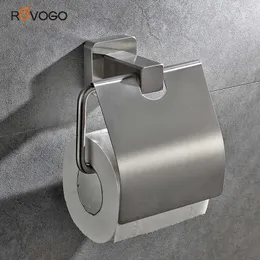 Rovogo Uchwyt papieru toaletowego Rolka ze stali nierdzewnej z wodoodporną pokrywa ściana montowana 210709