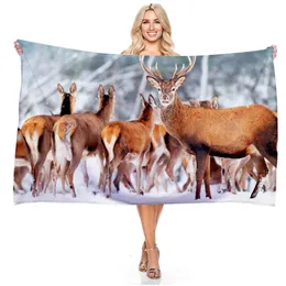 140 cm * 180 cm Animais 3D Imprimir Toalhas de Praia De Peixe Deer Pássaro Retângulo Toalha de Banho Microfibra