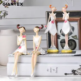 GIANTEX 2pcs/Set Beautiful Stand Angel Resin Craft Fairy Figurines Wedding Gift Home Decoration U0945 210607
