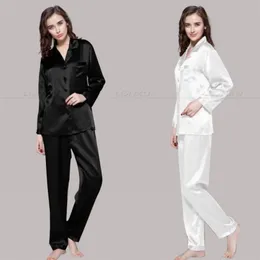 Womens Silk Satin Pijamas Set Pajama Pijamas Sleepwear Loungewear S, M, L, XL, 2XL, 3XL PLUS SOLID__FIT Todas as estações 210809