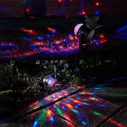 Solar Ogrodowy Projection Light Obrotowy Ball Dual Led Lawn Lampa RGB Outdoor Lights Wakacje Dekoracji Oświetlenie