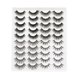 20 par naturliga falska ögonfransar falska fransar lång makeup 3d lash förlängning mink ögonfransar 20pairs i en låda j053