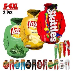 2022 New Men/Womens Snack Chips Funny 3D Print Fashion Tracksuits Hip Hop Pants + Hoodies ok062