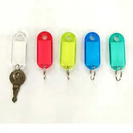 30pcs Multi-color Keychain Key ID Label Tags Luggage ID Tags Hotel Number Classification Card with Key Rings Keychain G1019