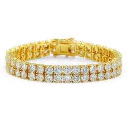 Commodity Hip-Hop Micro-inkrustowany Cyrkonium Kamienna Bransoletka Oba Row Man Gold Bransoletka Tennisbracelet