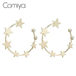 Stud Comiya Feminino Boucle D'oreille Femme Gold Color Fashion Crystal Mosaic Star Charms Earrings Statement Brincos Earring