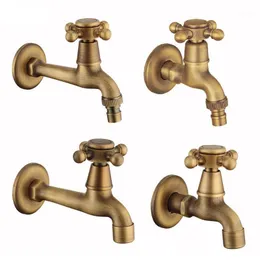 Bathroom Sink Faucets Wall Mounted Antique Brass Washing Machine Faucet Mop Pool Tap Cold Water Bibcock Decorative Outdoor Garden