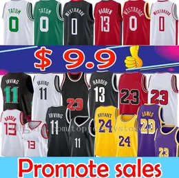 最高品質7 Kevin 11 Irving 13 Harden 0 Westbrook Basketball Jersey 3 Wade Jimmy 22 Butler Jayson 0 Tatum Men Basketball Jerseys All Stitched