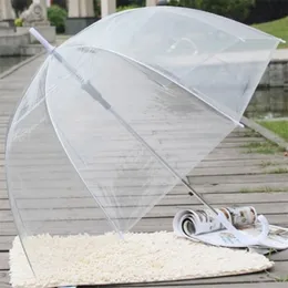 Mode Transparent Clear Bubble Dome Shape Paraply Utomhus Vindskyddad Paraplyer Prinsessan Weeding Dekoration 11ua 211124
