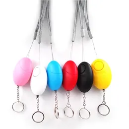 120db 5 Colors Egg Shape Self Defense Alarm Girl Women Security Protect Alert Personal Safety Scream Loud Keychain Alarm System