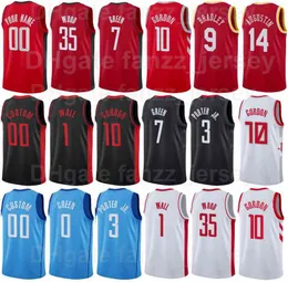 طباعة الشاشة كرة السلة Jalen Green Jerseys 7 Christian Wood 35 John Wall 1 Eric Gordon 10 Kevin Porter Jr 3 David Nwaba 2 Team Color Black Red Blue White Man Woman Youth