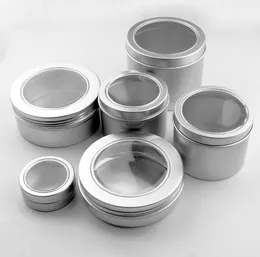 25ml 60ml 100ml Aluminum Cosmetic Cream Jar Window Cap, 150ML Metal Jars, 180ML Aluminum Box, Packing Tins Container