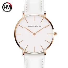 Drop Japan Quarz Einfache Frauen Mode Uhr Weiß Lederband Damen Armbanduhren Marke Wasserdichte Armbanduhr 36mm 210616