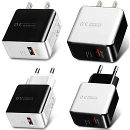 5V 3A QC3.0 Quick EU US AC Home Travel Wall Charger Power Adapter för Samsung S8 S9 S10 Tablet PC Mp3