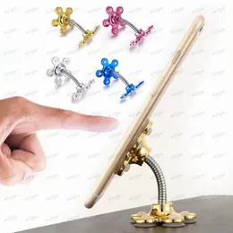 Sucker Stand Car Bracket Mocowanie do telefonu komórkowego 360 Stopni Rotatable Metal Flower Magic Ssawka Puchar Mobilny Uchwyt na telefon komórkowy Kompatybilny