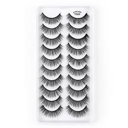 Kręcone Crisscross Grube 3D Norek Fałszywe Rzęsy Rozszerzenia Soft Vivid Hand Made Dokonaty wielokrotnego użytku Messy Fake Lashes Multilayers Eyes Makup Akcesoria 10 Modele DHL